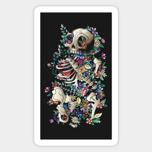 Skeleton and Flowers Magnet